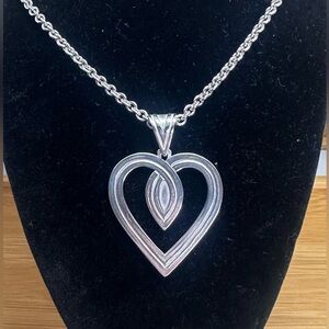 JAMES AVERY Sterling Silver From the Heart Large Pendant Charm Necklace; RARE